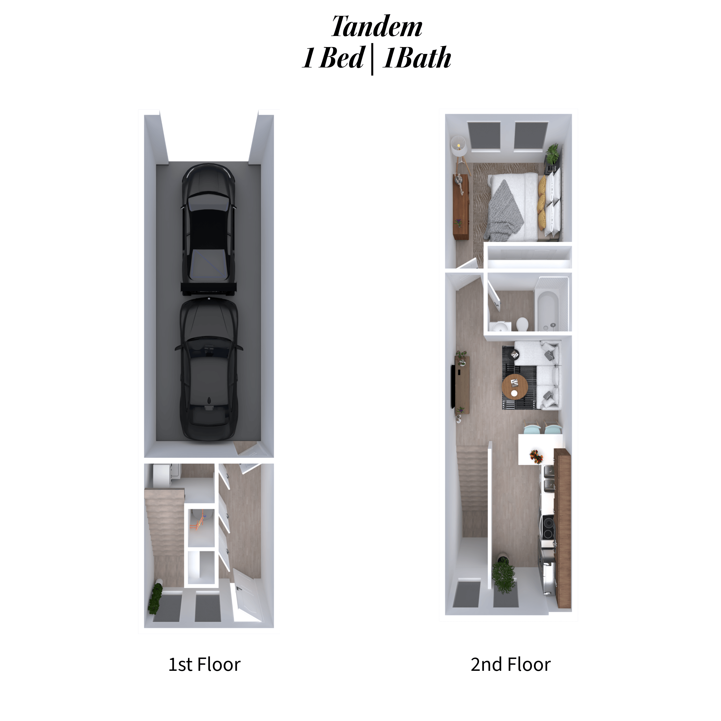 Floor plan for 1 bed, 1 bath, 690 sqft